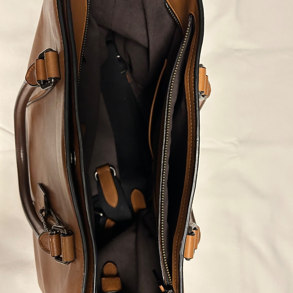 Coach Brown Leather Laptop Tote - Picture 4 of 9